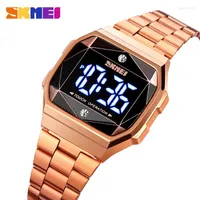 Wristwatches Women's Touch Watches LED Bracelets Lady Digital Clock Female Clasp Woman Stainless Steel Watch For Girls SKMEI Relogio