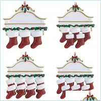 Christmas Decorations 2021 Xmas Family Socks Ornaments Resin Merry Christmas Tree Decorations Pendant Diy Sock Toys 4 95Yj H1 Drop De Dhukr