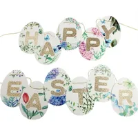 زخرفة الحفلات Happy Easter Day Colorf Flag String Flashing Letters Decoration أفضل منتجات مبيعًا للحفل