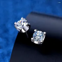 أقراط مسمار VVS VVS Moissanite 925 Sterling Silver 1CT 2CT LAB Diamond Ear Buds for Women Men Gift Fine Jewelry