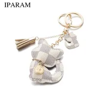 IPARAM New PU Cat Key Chain Accessories Tassel Keychain Car Keychain Jewelry Bag252b