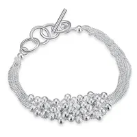 Six-line sand bead bracelet sterling silver plated bracelet ; Wedding gift fashion men and women 925 silver bracelet SPB0302969
