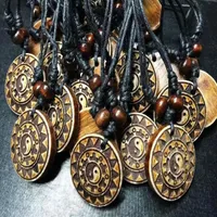 15 pcs Classic fashion trend necklace imitation yak bone carving personality Round Design Hawaii Surfer personalized accessories P250s