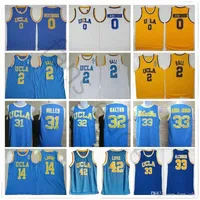 Basketbal jerseys Basketballirs NCAA UCLA Bruins College Basketball Jerseys Russell 0 Westbrook Lonzo 2 Ball Reggie 31 Miller 32 Walton 42 Love X1X5#