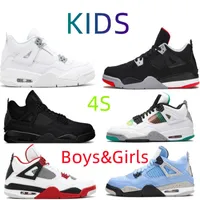 Basketball Shoes Outdoor Trainers Sneakers University Blue Black Cat Grey Cement Hyper Royal Boy Girl Gradeschool Child 2022 Hot Sell 4S
