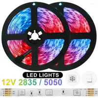 Strips LED Strip Lights RGB Luces Waterproof DC 12V DIY IP65 IP20 Flexible Ribbon 2835SMD Tape Diode Bedroom Decor