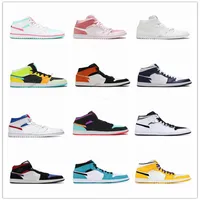 Joe 1 outdoor running shoes Mid Pink Digital Light Smoke Basketball Shoes For Men Women Sneakers sport 36-47318z