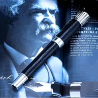 Mark Twain preto / azul caneta caneta escolar de artigos de papelaria clássico grão de graça de luxuros canetas de bola de roller sem caixa