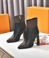 Luxury Designer Drops Downtown Rain Boot Fashion Woman Heel Bootie Line Ranger Black Boots