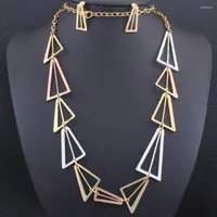 Necklace Earrings Set 83CM Long Chains Sweater & Stud Gold Color Fashion Stainless Steel For Women SEDZDACA