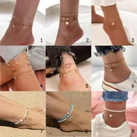 Anklets 1 Pcs Fashion Pearl Anklet Women Ankle Bracelet Beach Adjustable Imitation Boho Barefoot Sandal Chain Foot Jewelry