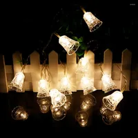 Strings 1pcs Bell Led String 10leds 120cm Christmas Tree Decor Night Light Festival Lantern Party Holiday Indoor Outdoor Use SW