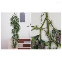 Decorative Flowers K1MF Artificial Hanging Vines Plants Fake Ferns For Outdoor UV Resistant Wall Indoor Baskets Wedding Garland Decoration