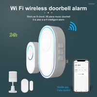 Smart Home Sensor Tuya WiFi Door Window Open Detectors 433MHz Wireless Security Alert Protection Doorbell Alarm