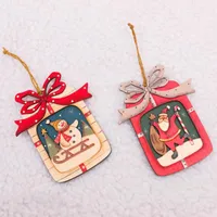 Christmas Decorations Wooden Pendant Painted Tree Holiday Ornaments Home Furnishing Children's Toys Year Gifts