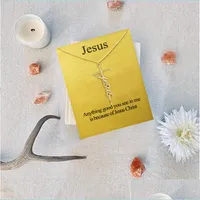 Collares colgantes Jesus Cross Religion Collar colgante de ni￱as Mujeres Cartas Cardadores Declaraci￳n Joyer￭a Regalo Sier Gold Co Whole2019 Dhzth
