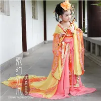 Stage Wear Tang Dynasty Tailed Princess Costume Ancient Chinese For Little Girl Pography Or Performance