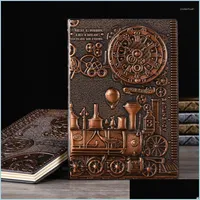 Notepads Retro Notebook Handmade Harder Pu European Relief Diary Printing Decoration Exquisite Book Gift Drop Delivery 2021 Office Sc Dhvm0