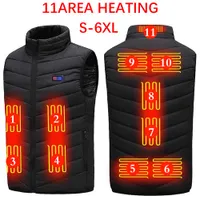 QNPQYX Nueva chaqueta de calefacción USB Smart Switch 2-11 Zona de calefacción de calefacción Caza eléctrica Vest de calefacción y mujer acolchada