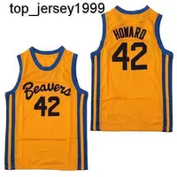 Tani męski wilk Beacon Beacers 42 Scott Howard Moive Basketball Film Jersey Yellow Siched S Dobra jakość rozmiar S-XXL