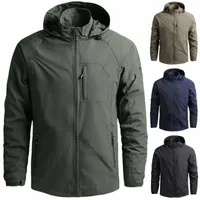men's Hoodies & Sweatshirts Men Solid Windproof Soft Shell Jacket Windbreaker Hoodie Winter Military Coat i31e#
