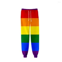 Pantalones de hombres moda orgullo otoño bandera arcoirbow sudor 3d joggers pantalones hombres/mujeres ropa hip hop pantalon homme chaerantías