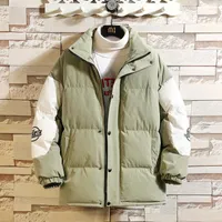 メンズダウン冬2022ジャケット日本の白いレンガ造りの壁大きなプリントスタンドカラーコットンパッドM-5X HM20467-P105