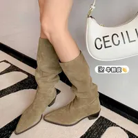 Boots 2022 New Women Over The Knee Boots Sexy Suede Folds Pointed Toe High Heels Looss 12 Thin High Heel Thigh Boots Lage Size 39 J220923