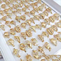 With Side Stones 50Pcs Lot Fashion Delicate Double Heart Finger With Side Stones Ring For Women Cz Zirconia Crystal Rose Go Whole2019 Dh6Cm