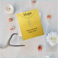 Collares colgantes Hope Hope Cross Religion Collar colgante Girls Mujeres Cartas Cardadores Declaración Joyería Regalo Sier Gold Colo Luckyhat Dhdyk