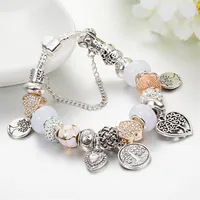 Strands Charm Bracelet 925 Silver Pandor Bracelets For Women Life Tree Pendant Bangle Charm Pandora Love Bead As Gift Diy Jewelry327L