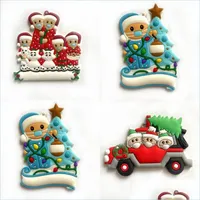 Kerstdecoraties Kerstboom Ornament Hand Sanering Model Diy FL Naam zegeningen Woorden Snowman Christmas Serie Pendant Soif Dhotb
