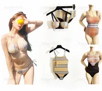 Khaki Plaid Badebekleidung Luxus gepolstert Frauen Push Up Badeanzüge Outdoor Beach Tourismus Urlaub Hipster Bandage Designer Kee