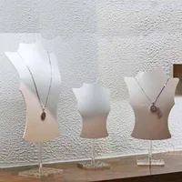Sieradenzakken 3D acryl mannequin ketting houder buste standaard hanger ketting chokers medeleden oorbellen schapopslagorgel