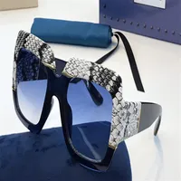 Whole-Sunglasses Luxury Women Designer Square Summer Style 0484 snake skin frame Top Quality UV Protection Mixed Color with ca205w