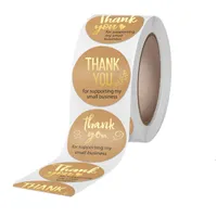 Merci autocollants Roule 1 pouce 2,5 cm Étiquettes imperméables de 500pcs pour les petites entreprises d'emballage d'emballage Mailer Seal Stickers