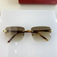 Sunglasses Women Men Rimless CT012S Square Frame Fashion Lenses Brand Design Eyeglasses Sunglass Eyewear