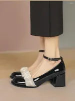 Dress Shoes 2022 Autumn Platform Sandals Women Mary Jane Korean Style Black High-heeled Elegant Party Luxury Woman Pumps