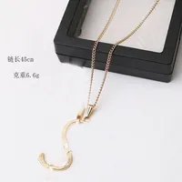 23ss 20style 18K Gold Plated Letter Necklace Luxury Designer Sweater Double Layer Pendant Necklaces Individuality Men Women Metal Jewelry Accessories