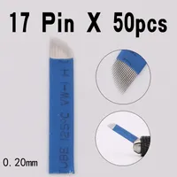 Tattoo Needles 50 PCS 17 Pin Permanent Makeup Eyebrow Embroidery Blade For 3D Microblading Manual Pen