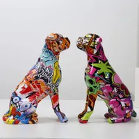 Creative Art Objects Water Transfer Painted Room Color Boxer Dog Decorations Home Entrance Wine Cabinet Office Home Decor Resin Crafts