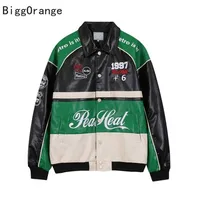 Vestes pour hommes American Motorcycle Racing Jacket Pu Leather Clothes Retro Bomber Jacket Four Seasons peut être porté Unisexe Veste d'hiver Men 221006