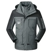 Men's Down Parkas Thick Warm Winter Jacket 3 in 1 New Fashion Outwear Patchwork Windproof Waterproof Hood Men 5XL 6XL G220930