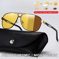 Sunglasses Men's Driving Chameleon Glasses For Day And Night Dual-use Male Color Change Lens Vision Polarized Pochromic