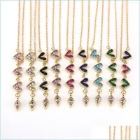Pendant Necklaces Pendant Necklaces 2022 Trendy Crystal Zircon Long Tassel Color Heart Collar Necklace For Women Summer Travel Jewelr Dhitv