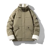 Мужские куртки корейская на открытом воздухе многокетняковая многокетняка негабаритная хлопчатобумажная куртка теплое пуховое покрытие винтаж сафари зимняя куртка мужчины 221006