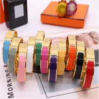 2021 Tot Gold bangle Enamel Rainbow Bracelets Woman Cuff Fashion Bracelet for Man Women Jewelry girl friend Gift bangle Jewelrys257z