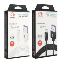 Pour les c￢bles TPE Samsung Soft TPE C￢ble USB 3A Micro Type C Chargeur Mobile T￩l￩phone Mobile Cord de donn￩es USBC OLEIT
