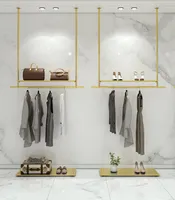 Clothes store display rack Commercial Furniture suspended ceiling hanger wall mounted clothing show frame men's and children's clothing rings shelf