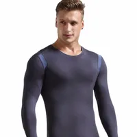 men's T-Shirts Men Fitness Long Sleeve Bottom Warm Top Fashion Elastic Slim Breathable Thermal Underwear Mesh Sweatshirt Pullover Blouse S5pM#